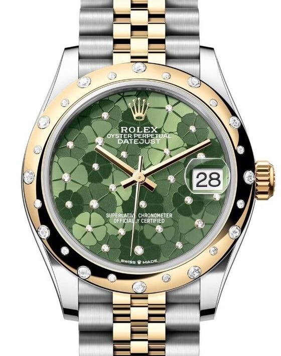 Rolex Lady-Datejust 31 31 mm 278343RBROGFLOMDJ Steel/Yellow Gold/Diamonds Green