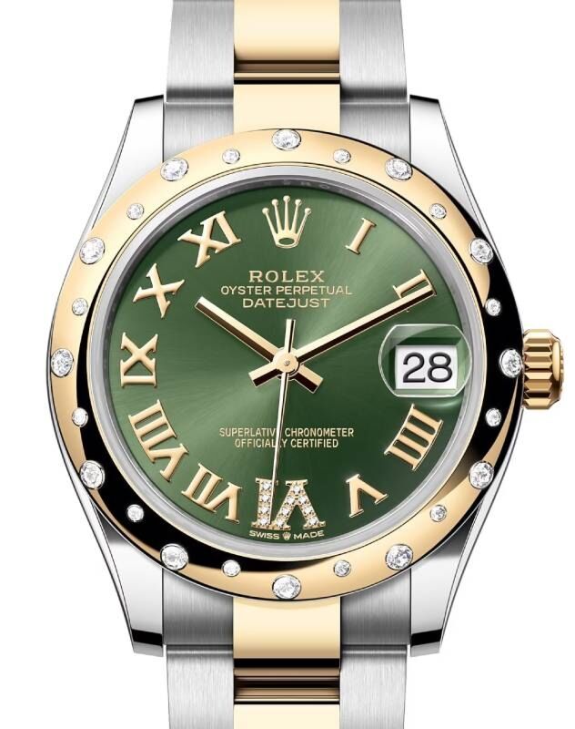 Rolex Lady-Datejust 31 31 mm 278343RBROGRDVIO Steel/Yellow Gold/Diamonds Green