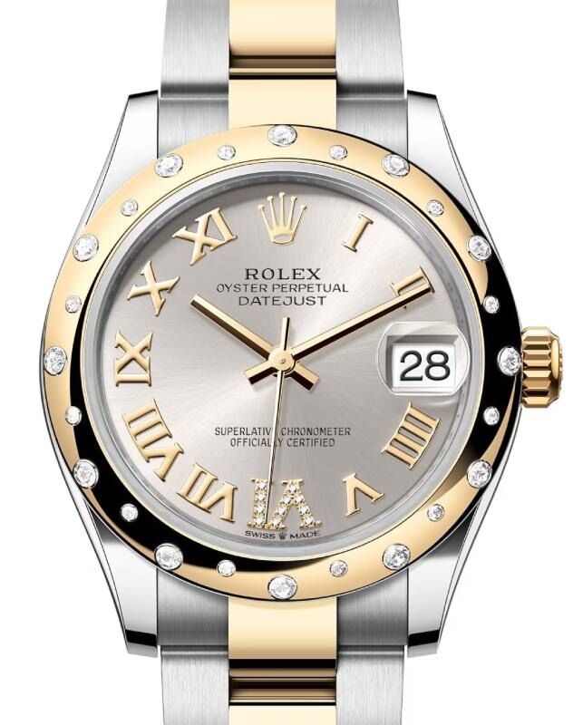 Rolex Lady-Datejust 31 31 mm 278343RBRSRDVIO Steel/Yellow Gold/Diamonds Silver
