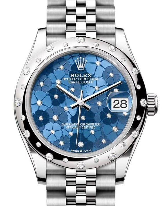 Rolex Datejust 31 31 mm 278344RBRAZBFMDJ Steel/White Gold/Diamonds Blue