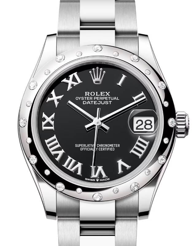 Rolex Datejust 31 31 mm 278344RBRBKRO Steel/White Gold/Diamonds Black