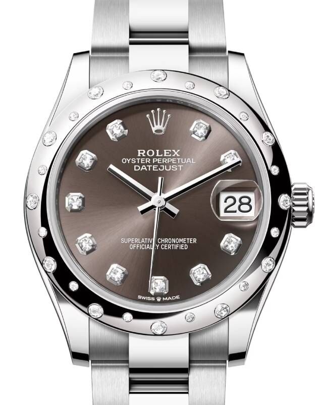 Rolex Datejust 31 31 mm 278344RBRGDO Steel/White Gold/Diamonds Grey