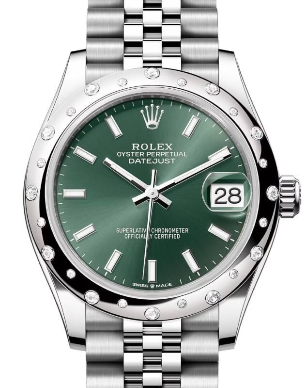 Rolex Datejust 31 31 mm 278344RBRGNSJ Steel/White Gold/Diamonds Green