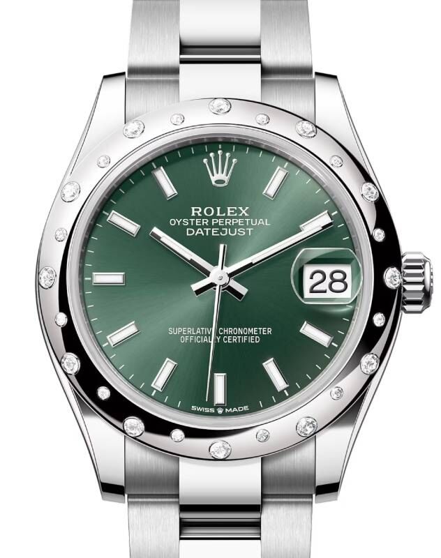 Rolex Datejust 31 31 mm 278344RBRGNSO Steel/White Gold/Diamonds Green