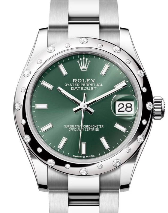 Rolex Datejust 31 31 mm 278344RBRGNSO Steel/White Gold/Diamonds Green