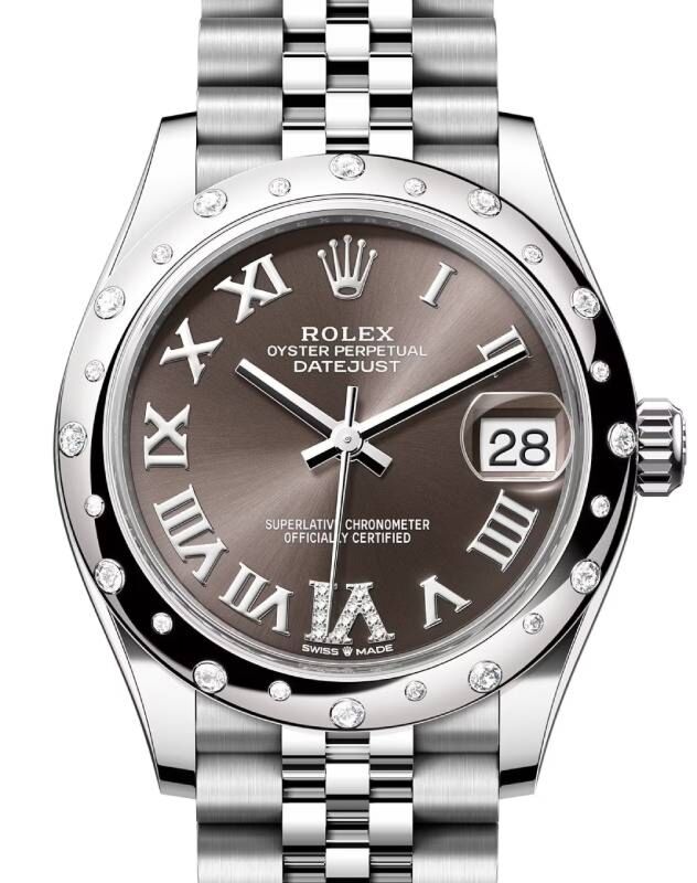 Rolex Datejust 31 31 mm 278344RBRGRVIDJ Steel/White Gold/Diamonds Grey