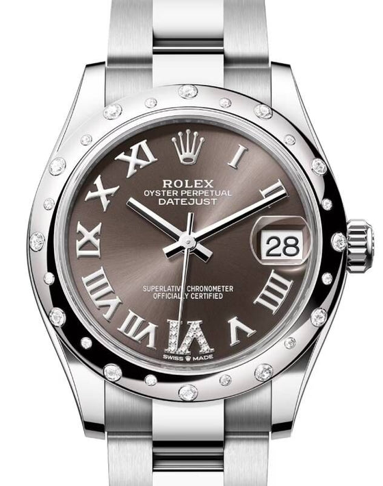 Rolex Datejust 31 31 mm 278344RBRGRVIDO Steel/White Gold/Diamonds Grey