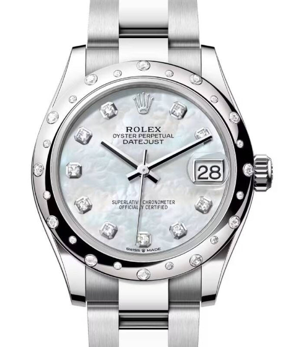 Rolex Datejust 31 31 mm 278344RBRWMOPDO Steel/White Gold/Diamonds White Mother of Pearl