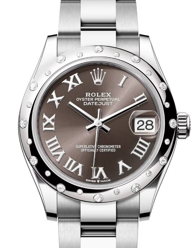 Rolex Datejust 31 31 mm 278344RBR Steel/White Gold/Diamonds Grey