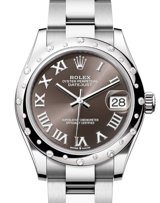 Rolex Datejust 31 31 mm 278344RBR Steel/White Gold/Diamonds Grey