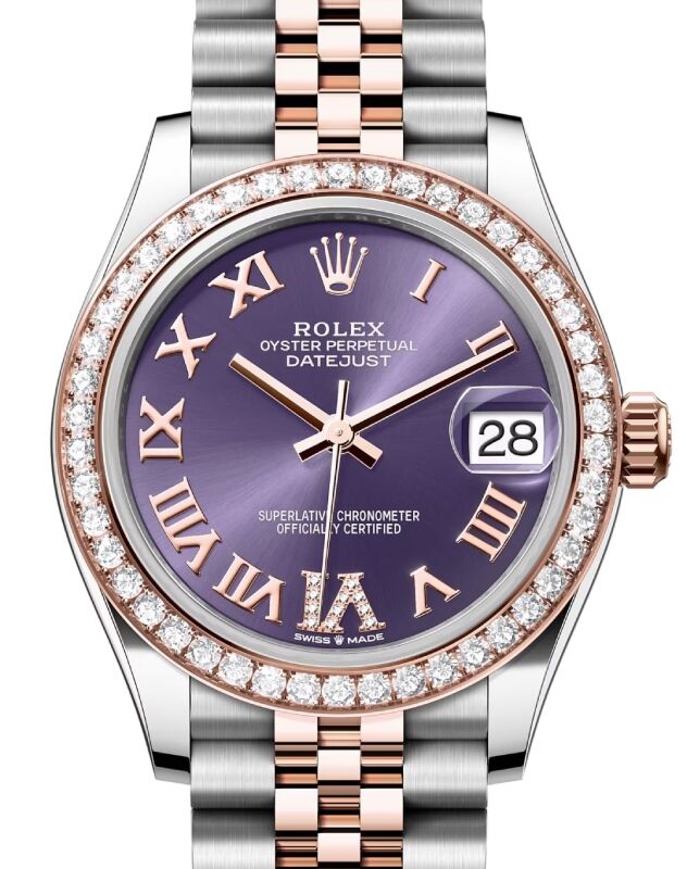 Rolex Lady-Datejust 31 31 mm 278381RBRARDVIJ Steel/Rose Gold/Diamonds Aubergine