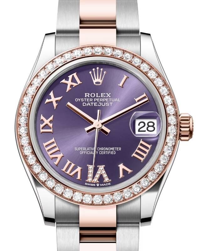 Rolex Lady-Datejust 31 31 mm 278381RBRARDVIO Steel/Rose Gold/Diamonds Aubergine