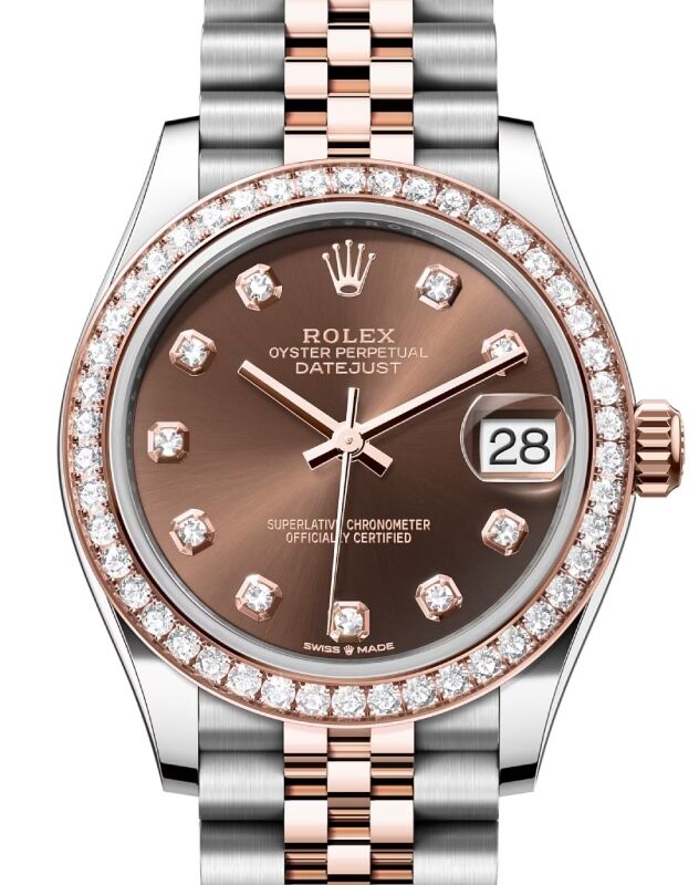 Rolex Lady-Datejust 31 31 mm 278381RBRCDJ Steel/Rose Gold/Diamonds Chocolate