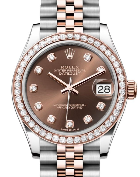 Rolex Lady-Datejust 31 31 mm 278381RBRCDJ Steel/Rose Gold/Diamonds Chocolate