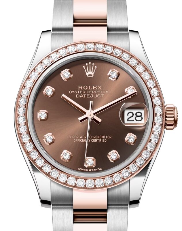 Rolex Lady-Datejust 31 31 mm 278381RBRCDO Steel/Rose Gold/Diamonds Chocolate