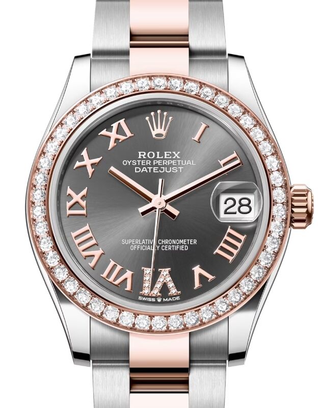 Rolex Lady-Datejust 31 31 mm 278381RBRRRDVIO Steel/Rose Gold/Diamonds Slate