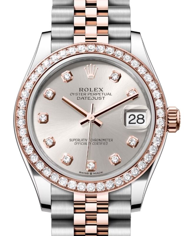 Rolex Lady-Datejust 31 31 mm 278381RBRSDJ Steel/Rose Gold/Diamonds Silver
