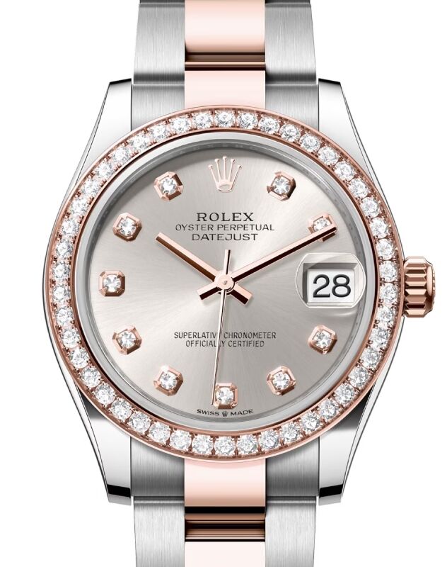 Rolex Lady-Datejust 31 31 mm 278381RBRSDO Steel/Rose Gold/Diamonds Silver