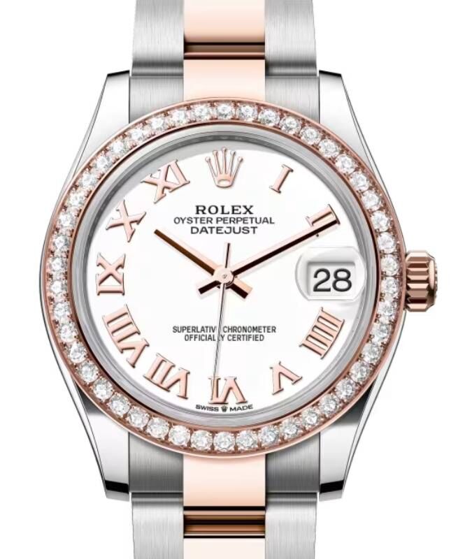 Rolex Lady-Datejust 31 31 mm 278381RBRWRO Steel/Rose Gold/Diamonds White