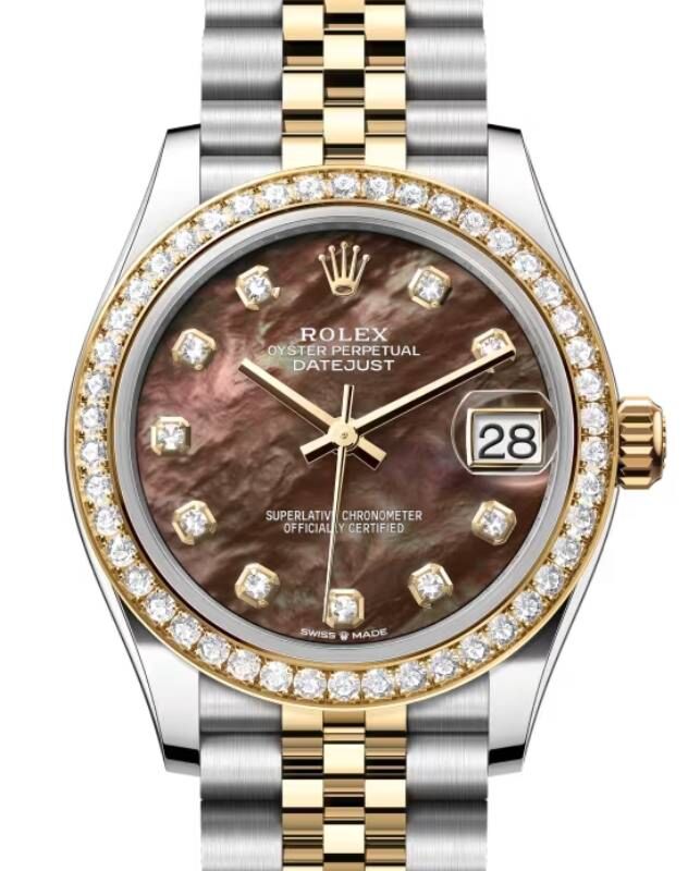 Rolex Lady-Datejust 31 31 mm 278383RBRBMDJ Steel/Yellow Gold/Diamonds Black Mother of Pearl