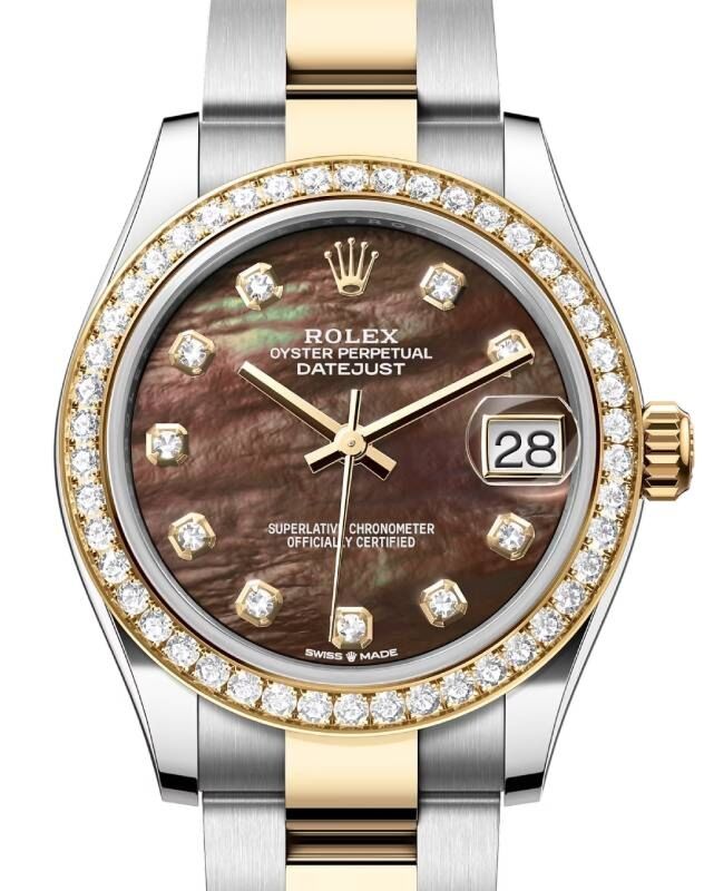 Rolex Lady-Datejust 31 31 mm 278383RBRBMDO Steel/Yellow Gold/Diamonds Black Mother of Pearl