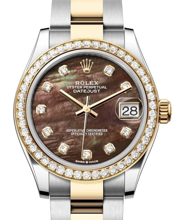 Rolex Lady-Datejust 31 31 mm 278383RBRBMDO Steel/Yellow Gold/Diamonds Black Mother of Pearl