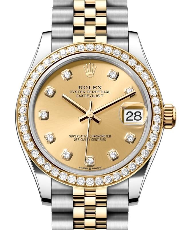Rolex Lady-Datejust 31 31 mm 278383RBRCDJ Steel/Yellow Gold/Diamonds Champagne