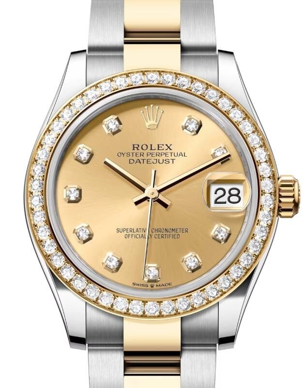 Rolex Lady-Datejust 31 31 mm 278383RBRCDO Steel/Yellow Gold/Diamonds Champagne