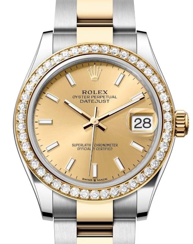 Rolex Lady-Datejust 31 31 mm 278383RBRCSO Steel/Yellow Gold/Diamonds Champagne
