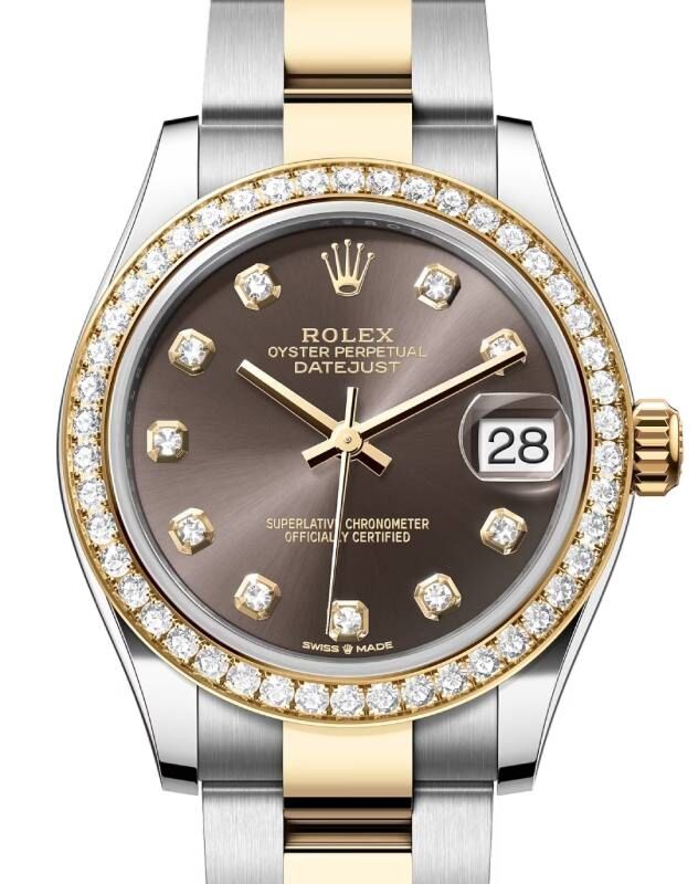 Rolex Lady-Datejust 31 31 mm 278383RBRDGDO Steel/Yellow Gold/Diamonds Grey