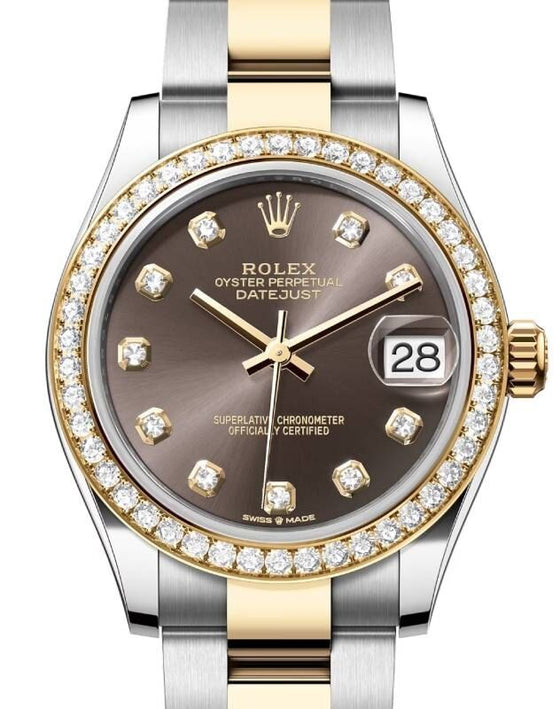 Rolex Lady-Datejust 31 31 mm 278383RBRDGDO Steel/Yellow Gold/Diamonds Grey