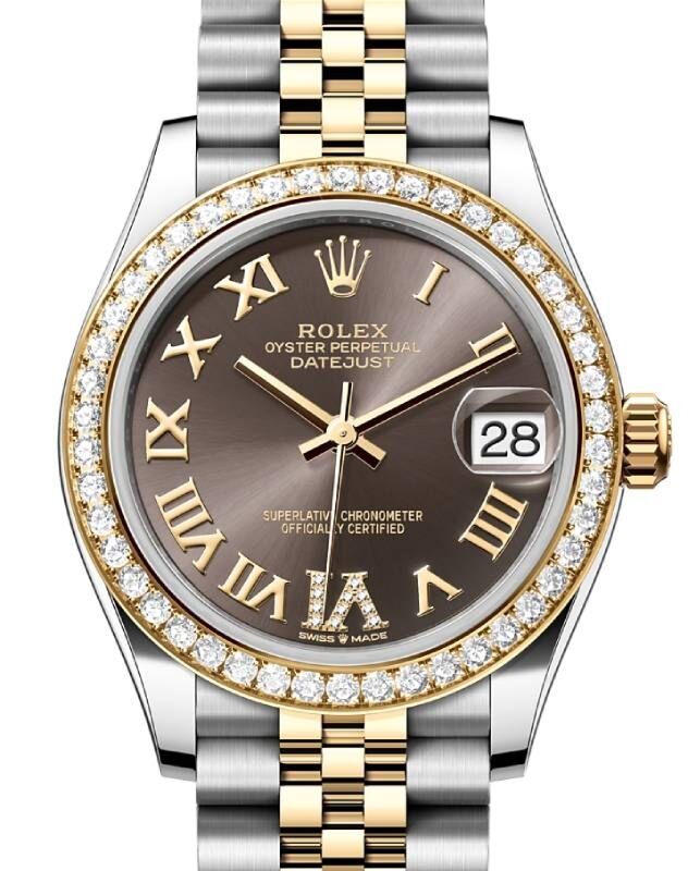 Rolex Lady-Datejust 31 31 mm 278383RBRDGRDVIJ Steel/Yellow Gold/Diamonds Grey
