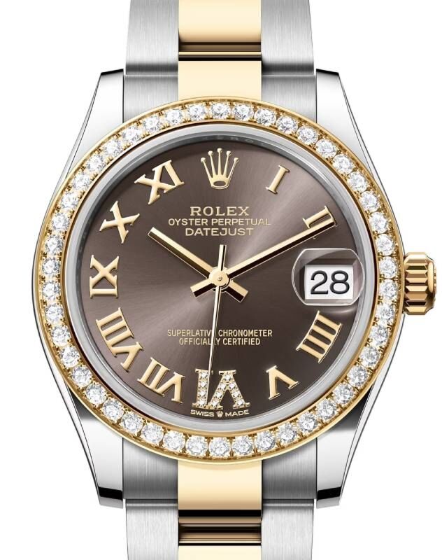 Rolex Lady-Datejust 31 31 mm 278383RBRDGRDVIO Steel/Yellow Gold/Diamonds Grey