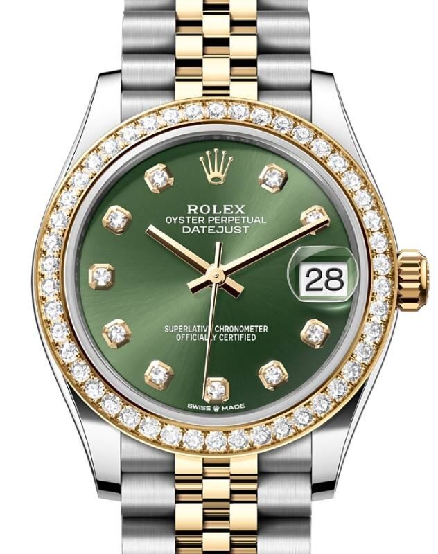 Rolex Lady-Datejust 31 31 mm 278383RBROGDJ Steel/Yellow Gold/Diamonds Green