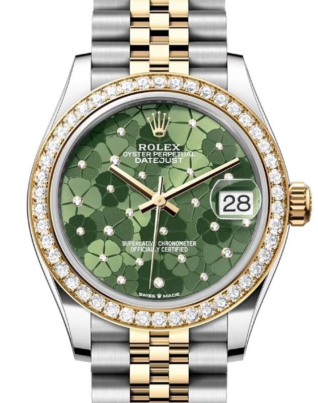 Rolex Lady-Datejust 31 31 mm 278383RBROGFMDJ Steel/Yellow Gold/Diamonds Green