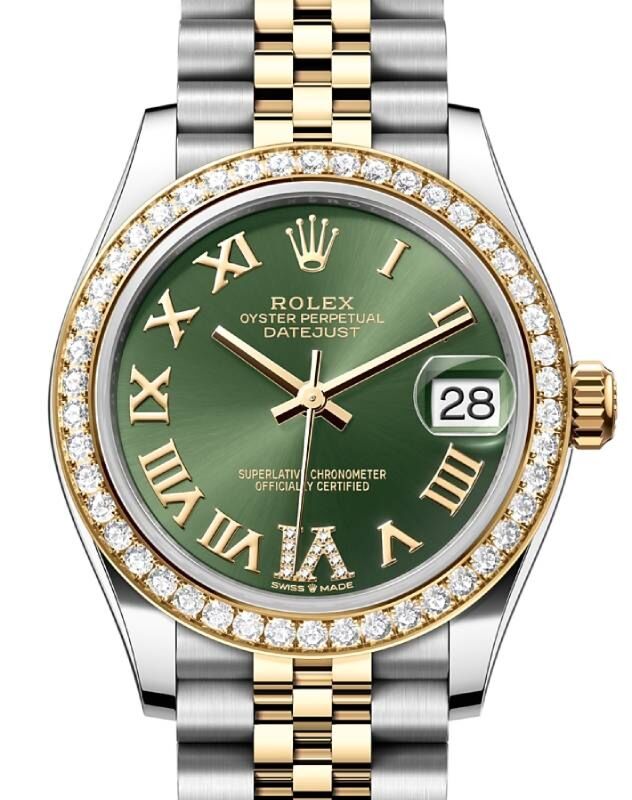 Rolex Lady-Datejust 31 31 mm 278383RBROGRDVIJ Steel/Yellow Gold/Diamonds Green