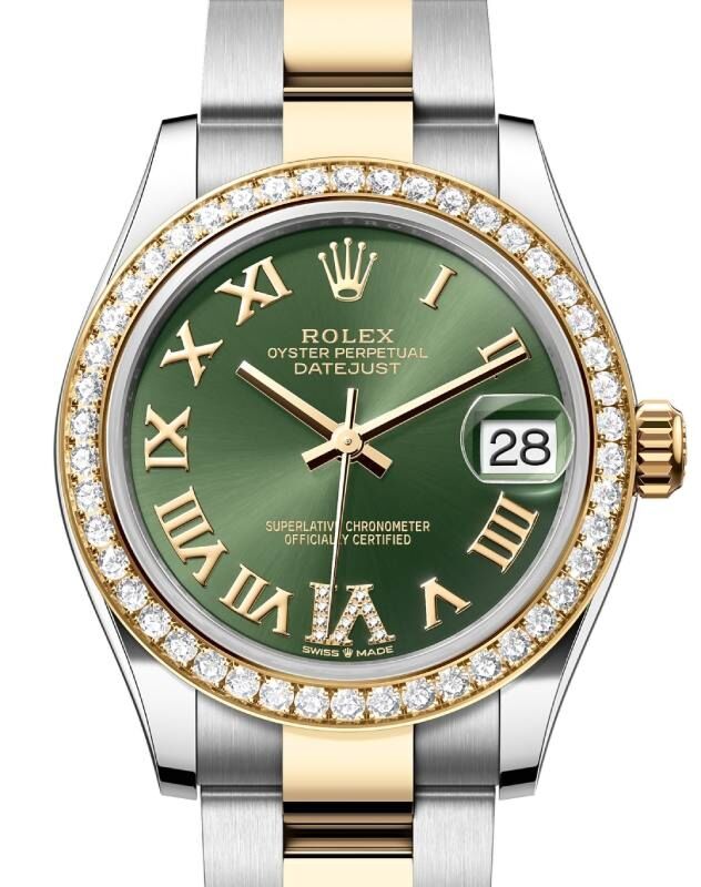 Rolex Lady-Datejust 31 31 mm 278383RBROGRDVIO Steel/Yellow Gold/Diamonds Green