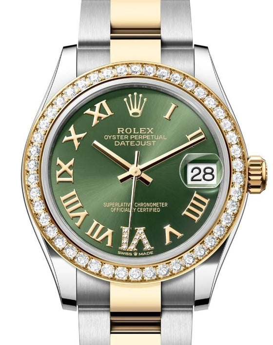 Rolex Lady-Datejust 31 31 mm 278383RBROGRDVIO Steel/Yellow Gold/Diamonds Green