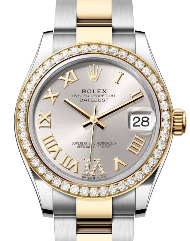 Rolex Lady-Datejust 31 31 mm 278383RBRSRDVIO Steel/Yellow Gold/Diamonds Silver