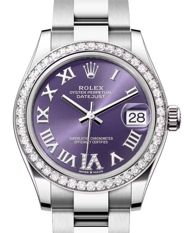 Rolex Datejust 31 31 mm 278384RBRAO Steel/White Gold/Diamonds Aubergine