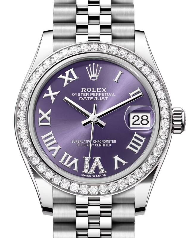 Rolex Datejust 31 31 mm 278384RBRARVIDJ Steel/White Gold/Diamonds Aubergine