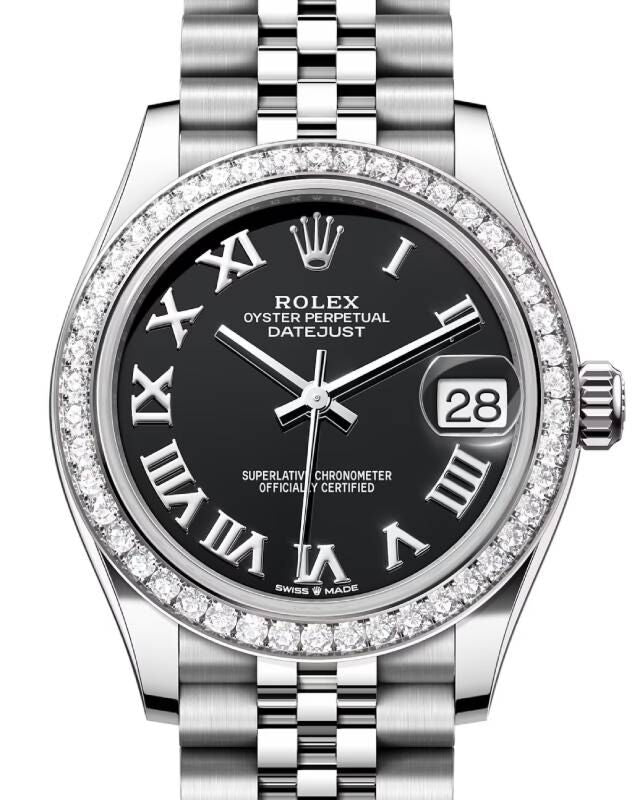 Rolex Datejust 31 31 mm 278384RBRBKRJ Steel/White Gold/Diamonds Black