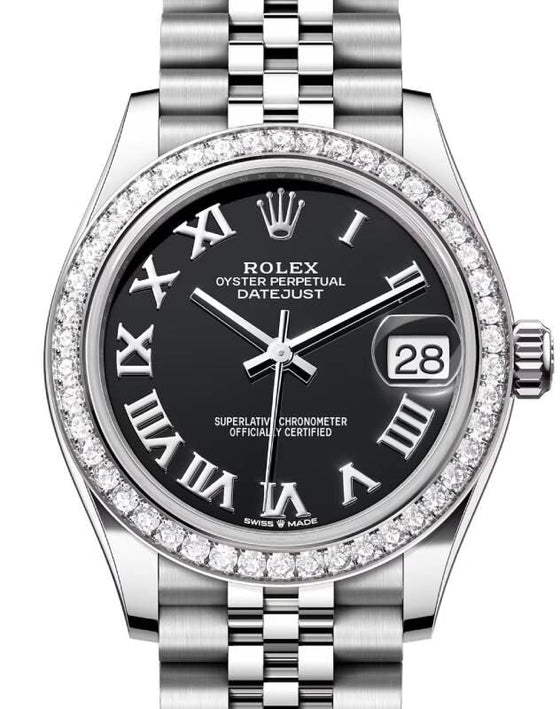 Rolex Datejust 31 31 mm 278384RBRBKRJ Steel/White Gold/Diamonds Black