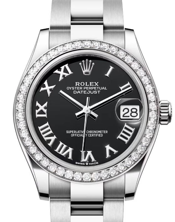Rolex Datejust 31 31 mm 278384RBRBKRO Steel/White Gold/Diamonds Black