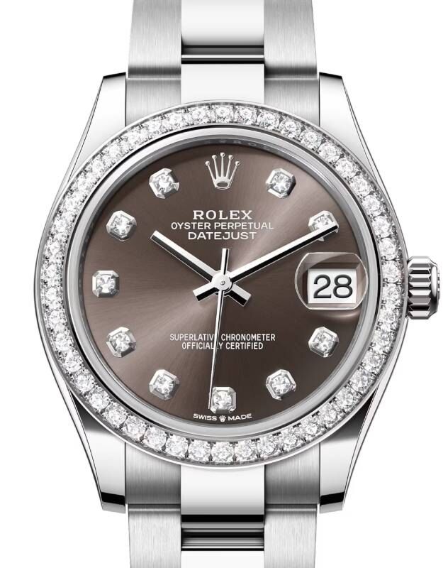 Rolex Datejust 31 31 mm 278384RBRGDO Steel/White Gold/Diamonds Grey
