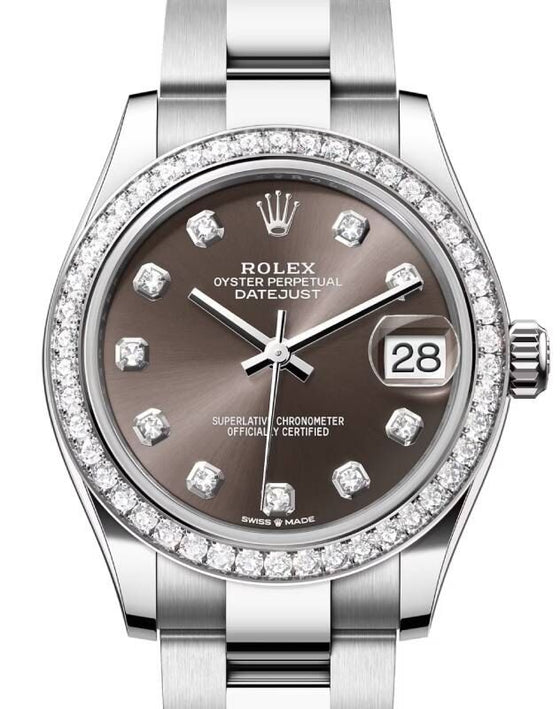 Rolex Datejust 31 31 mm 278384RBRGDO Steel/White Gold/Diamonds Grey