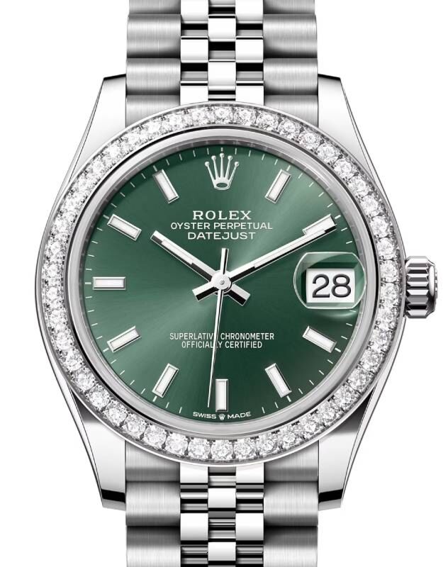 Rolex Datejust 31 31 mm 278384RBRGNSJ Steel/White Gold/Diamonds Green