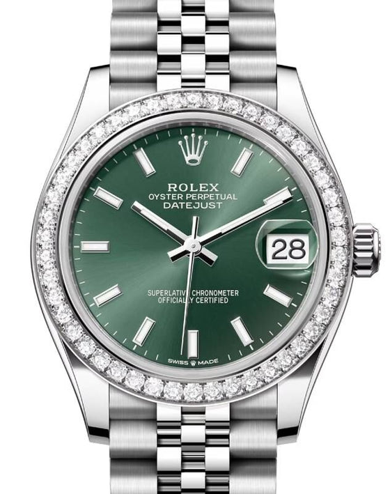 Rolex Datejust 31 31 mm 278384RBRGNSJ Steel/White Gold/Diamonds Green