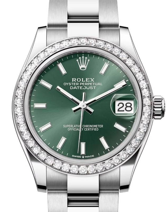 Rolex Datejust 31 31 mm 278384RBRGNSO Steel/White Gold/Diamonds Green