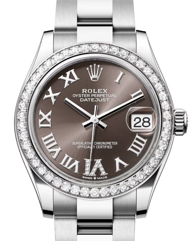 Rolex Datejust 31 31 mm 278384RBRGRVIDO Steel/White Gold/Diamonds Grey